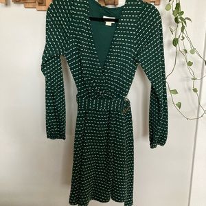 MAEVE for Anthropologie Green Belted Dress
